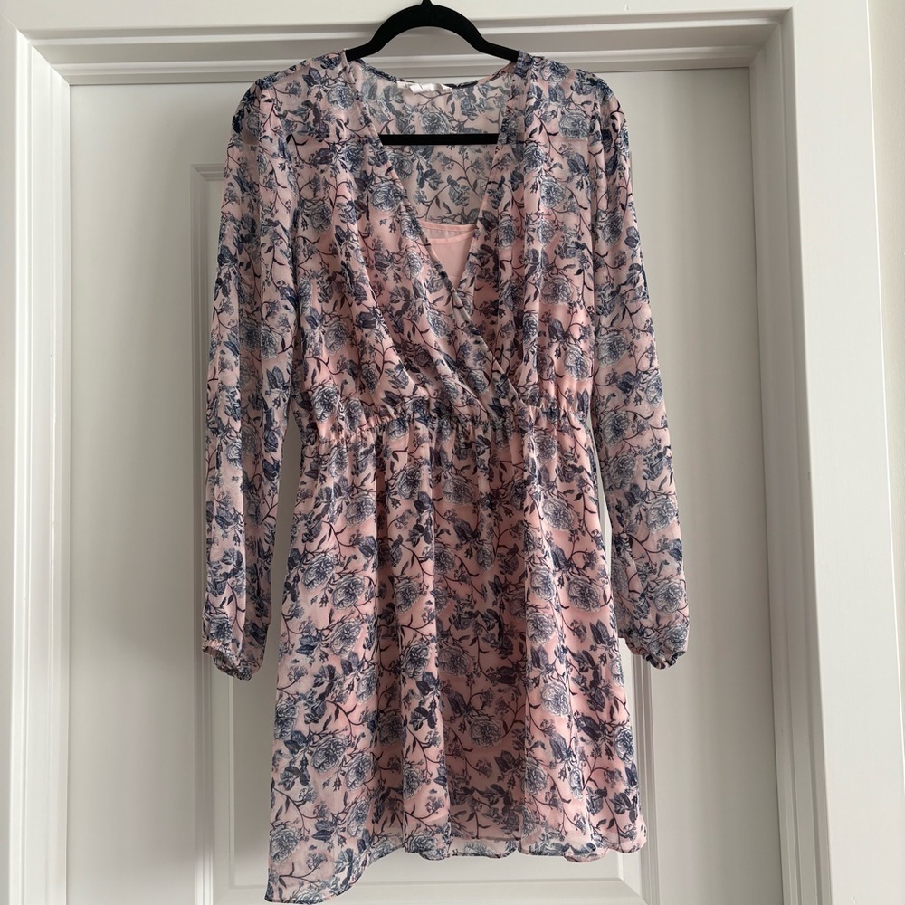 BGBGeneration Floral Pink and Blue Dress
